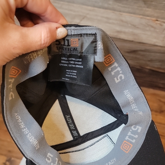5.11 Tactical Black and Gray Structured Hats with Logo Patches - Picture 3 of 4